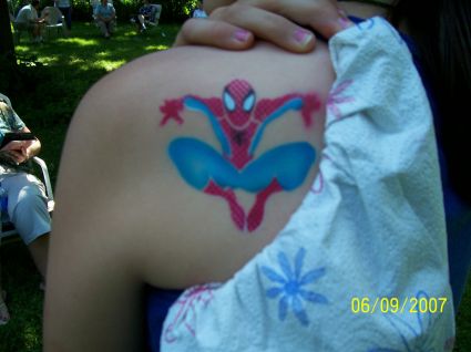 Airbrush Spiderman Tattoo